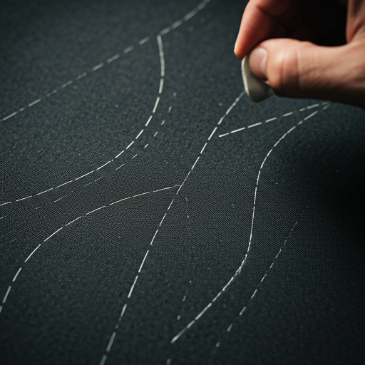 Tailor marking fabric with chalk