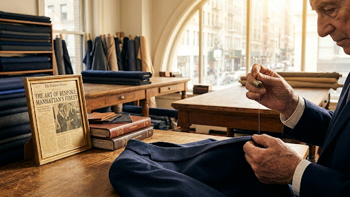 Tailor fitting a bespoke jacket